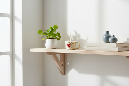 Shelf decor with candle